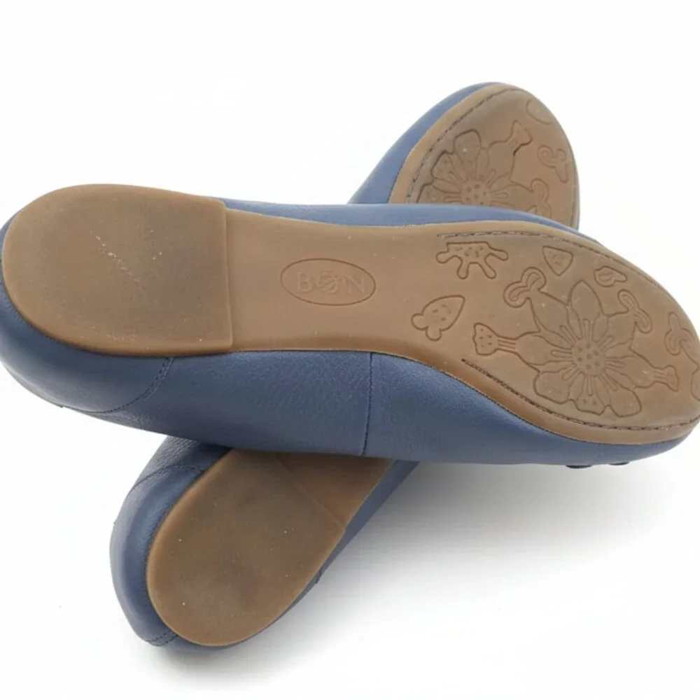 b.o.c. Blue Leather Floral Ballet Flats - Size 8.5 - Picture 4 of 6